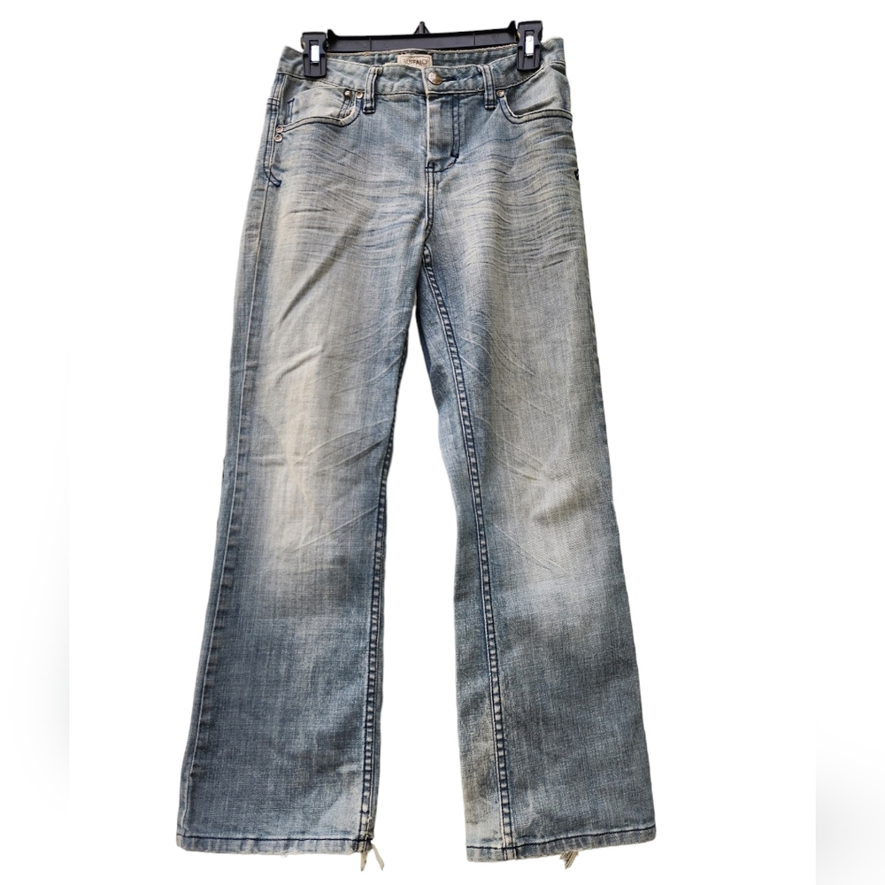 Buffalo David Bitton Jeans Boy size 14 Distressed Light Blue Gray Denim